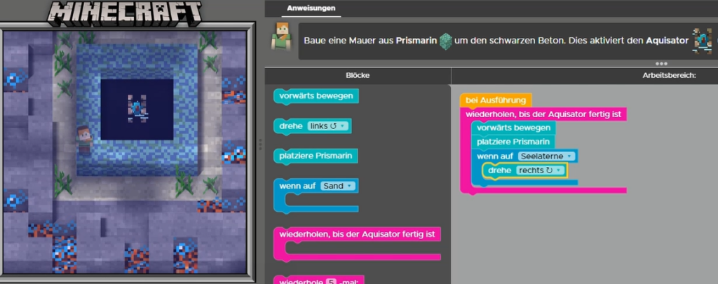 code org minecraft schleife